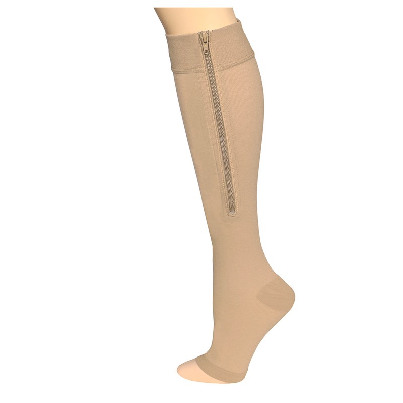 Truform Zipper Compression Stockings, 15-20 mmHg Medical Socks, Women and