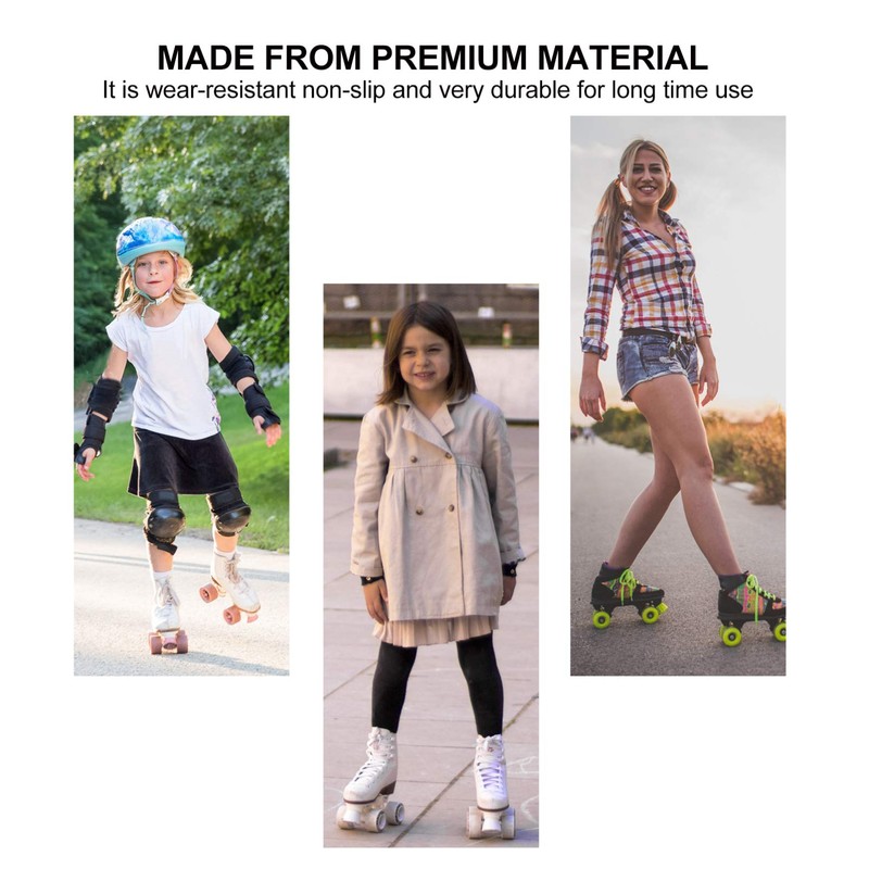 IMIKEYA 4pcs White Rubber Roller Skate Toe Stoppers with Screws