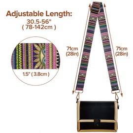 MAYMOONER Purse Straps 2" Wide Adjustable Replacement Belts Multi-Pattern Crossbody Canvas Bag Handbag for Unisex Handbag