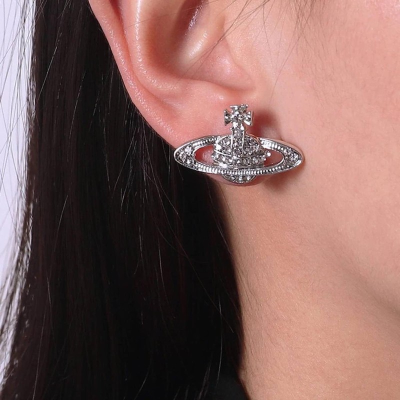 Saturn Earrings Crystal Saturn Planet Earring Aesthetic Earrings Y2k Earrings