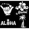 Hawaii Decal 4 Pack: Hang Loose Islands, Hawaii Hibiscus, Aloha
