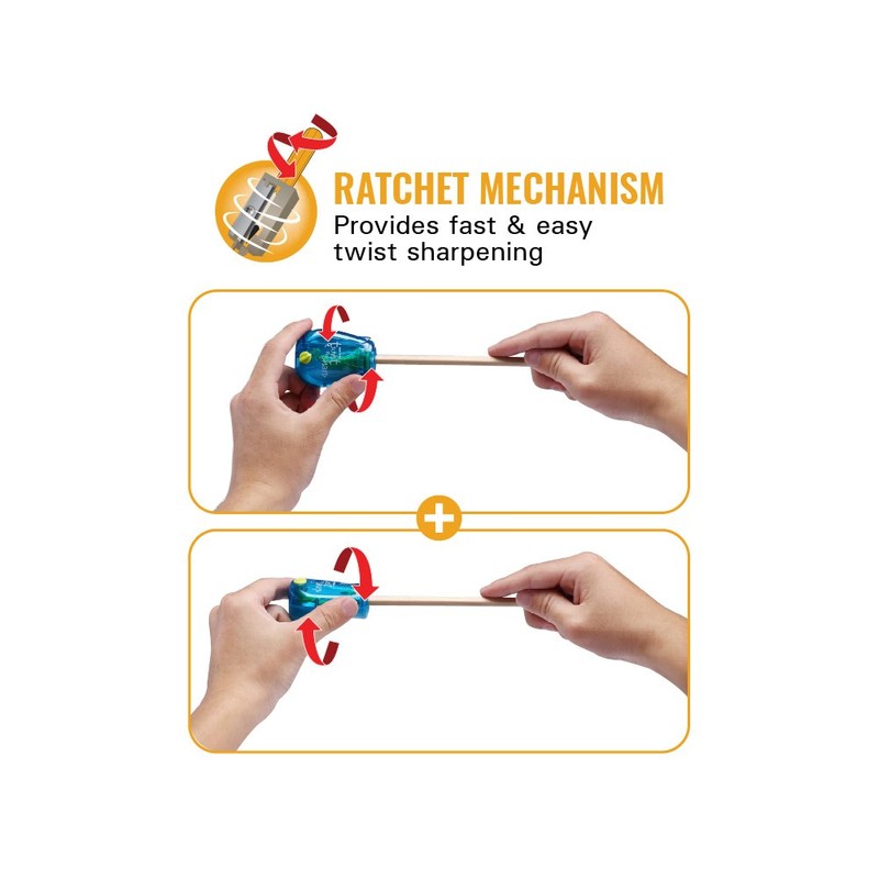 Bostitch Twist-n-Sharp Pencil Sharpener, 2-Pack, For Kids & Colored Pencils,