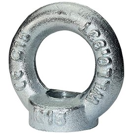 AERZETIX - C45444 - Ring Nut - Ring/Eye Lifting M18 - Galvanised Steel 5.8 - Internal Thread - Crane Eye - DIY - Silver Colour