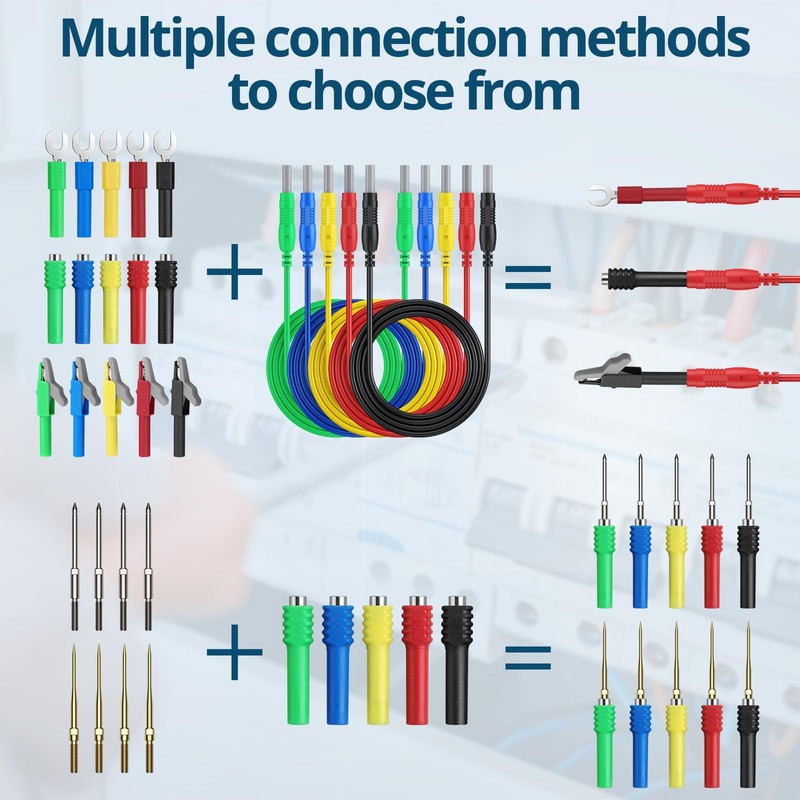 ALLmeter 1M 15A Scalable Banana Plug Multimeter Test Leads Set