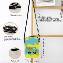 Mystery Machine Messenger Bag Cartoon Movie Crossbody Bag Mystery Machine Gift Best Friend Gift Mystery Van Shoulder Bag (Mystery Van CB CA)