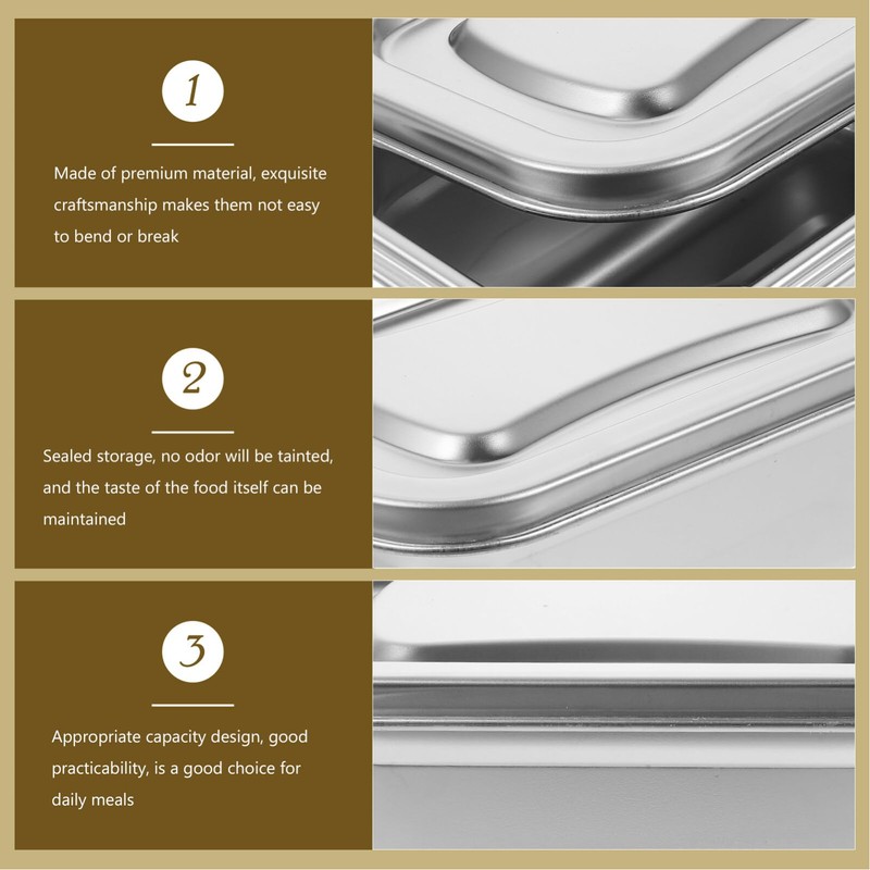 Alipis Ice Cream Storage Container, Stainless Steel Food Storage Box