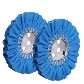 QZATTCAEN 8" Blue Airway Buffing Wheel,5/8'' Arbor Hole,12 Plys/Coarse Polishing for Angle Grinder,2PCS