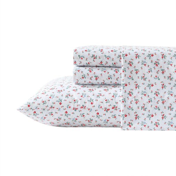 Laura Ashley - King Sheet Set, Super Soft Cotton Percale