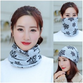 Women's Multi-functional Headscarf Neck Warmer Hat Beanie Navy Bandana 5ea