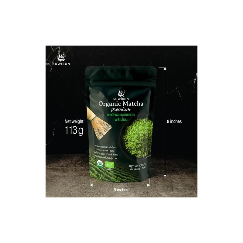 Suwirun Polvo De Matcha Orgánico Suwirun 113 G Sin Azúcar