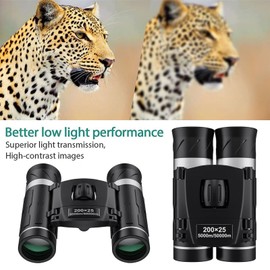 Adult Binoculars - 200×25 HD Compact Binoculars for Adults - Portable Non-Slip Telescope High-Definition Stargazing Glasses for Kids Birthday