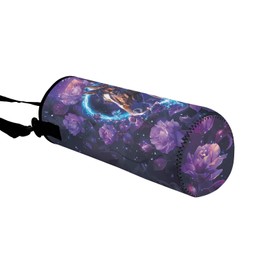 HUGS IDEA Heart Horse Water Bottle Pouch for Women Purple Waterbottle Sleeve with Adjustable Shoulder Strap Lightweight Water Bottle Carrier Outdoor Travel