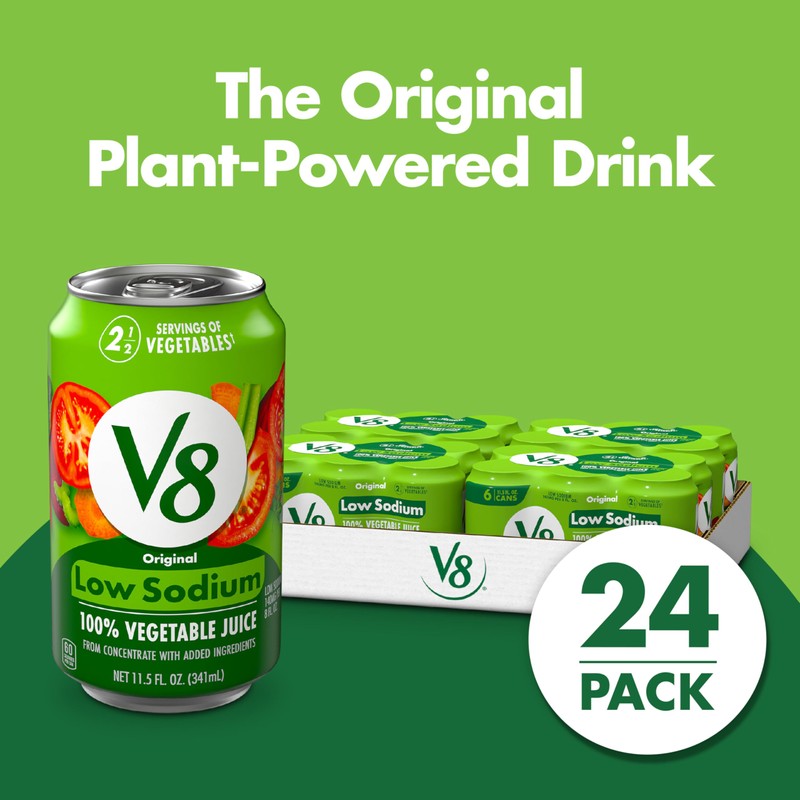 V8 Low Sodium Original 100% Vegetable Juice, Vegetable Blend with