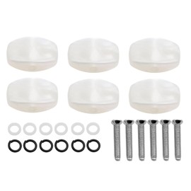 DIAO79NI 6 Pcs Oval Shape Electric Guitar Pearl Tuning Pegs Cap Machine Head Replacement Buttons Knobs Electric Guitar Parts (White)