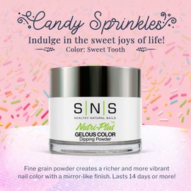 SNS Healthy Natural Nails SNS Nail Dip Powder, Color Dipping Powder - Sweet Tooth (Gray), CS121 - Long-Lasting Nail Color Lasts 14 Days - Low-Odor & No UV Lamp Needed - 1 oz.
