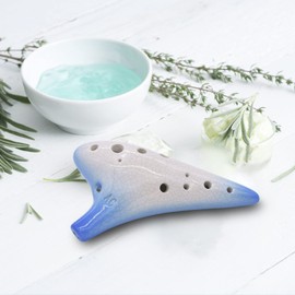 Zetong Legend of Zelda Ocarina 12 Hole Alto C with Textbook and Protective Bag, Perfect for Beginners and Professional Performance (Crack Gradient Blue)