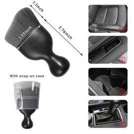 Dickno Car Interior Dust Brush, Soft Scratch Free Auto Detailing Brushes, Universal Vehicle Interior Cleaning Tool for Automotive Dashboard, Air Vents, Leather(Gray)