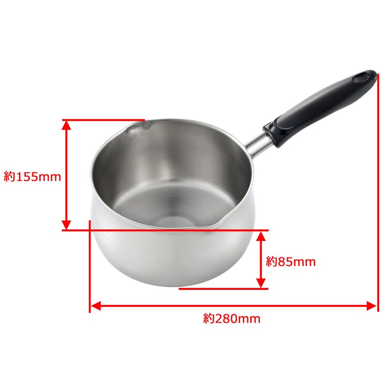 Takagi MN-14 Three-Layer Steel Milk Pan, 5.5 inches (14 cm)