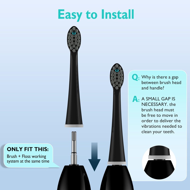 Replacement Brush Heads for Waterpik Sonic Fusion 2.0 - Flossing