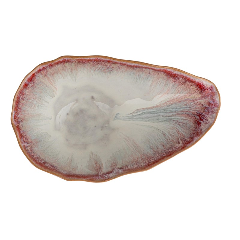 Bloomingville Stoneware Footed Bowl, Berry