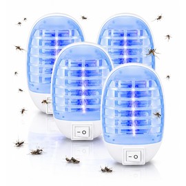 4Pack Bug Zapper Indoor Plug in Mosquito Zapper Indoor,Mosquito Killer for Baby Room,Bedroom&Nursery,Fruit Fly Zapper Insect Killer with Blue Light,Plug in Gnat Killer for Kitchen&Indoor Plant