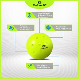 Golden Set Endure 40 Pickleball Balls | Tournament Ball | USA Pickleball Approved (6)