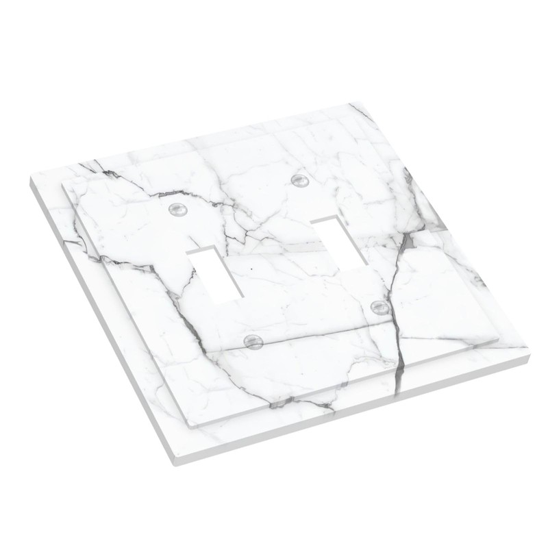 Lhdlnn White Marble Light Switch Cover Decorative Double Toggle Wall