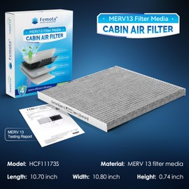 Femota Tested MERV 13 Cabin Air Filter with Activated Carbon, CF11173 for Nissan Altima (2007-2012), Maxima(2009-2014), Murano(2009-2014), Quest(2011-2017).