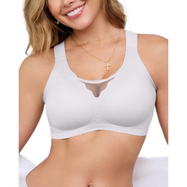 Wireless Seamless Bras for Women No Underwire Bra Full Coverage Comfortable Bras Everyday Bra Light Purple,3X-Large