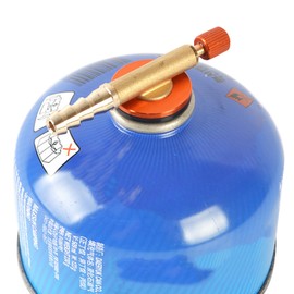 BORDSTRACT Camping Gas Refill Adapter, Brass Outdoor Camping Stove Gas Bottle Adapter Inlet Inner Diameter 10 mm Outlet Indoor 4 mm Outlet Outer 9 mm (Red)