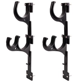 MENG ZHI AO 2 Pcs Black Pool Pole Hanger Plastic Garden Hook with Screws Swimming Pool Hanger for Telescopic Poles Nets Brushes Vacuum Hose Garden Equipment Outdoor Supplies