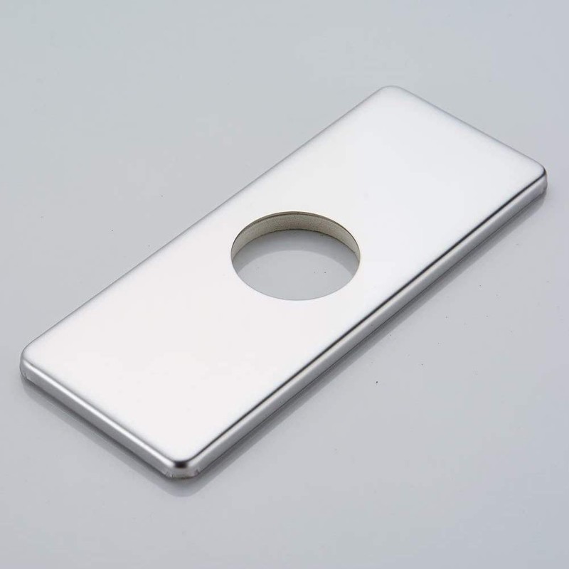 Wovier Faucet Plate,Chrome Sink Hole Cover Plate,6" Rectangle Escutcheon Plate