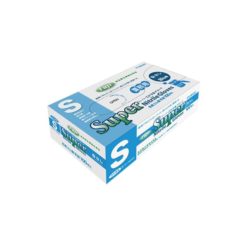 Shobido Fuji Super Nitrile Gloves, Powder Free, 100 Pieces, S