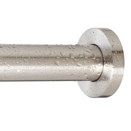 Ivilon Shower Tension Curtain Rod - Adjustable Spring Tension Rod for Shower Curtains, Bathroom, or Windows, Easy to Install, No Drilling Required, Rustproof, Adjustable 36 to 54 Inch Brushed Nickel