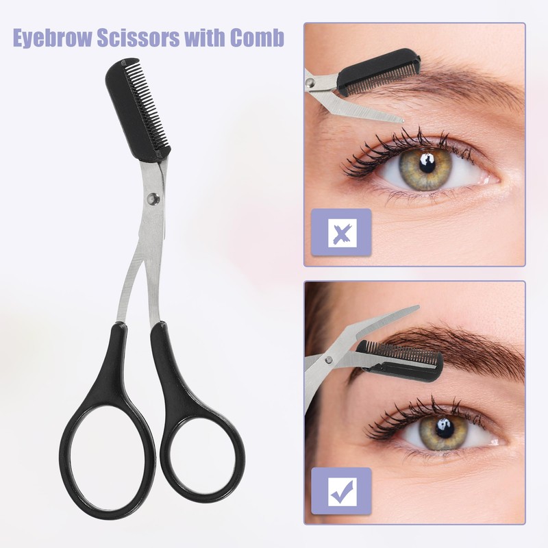 VOCOSTE Eyebrow Scissors, Eyebrow Cut, Comes with a Comb, Removable,