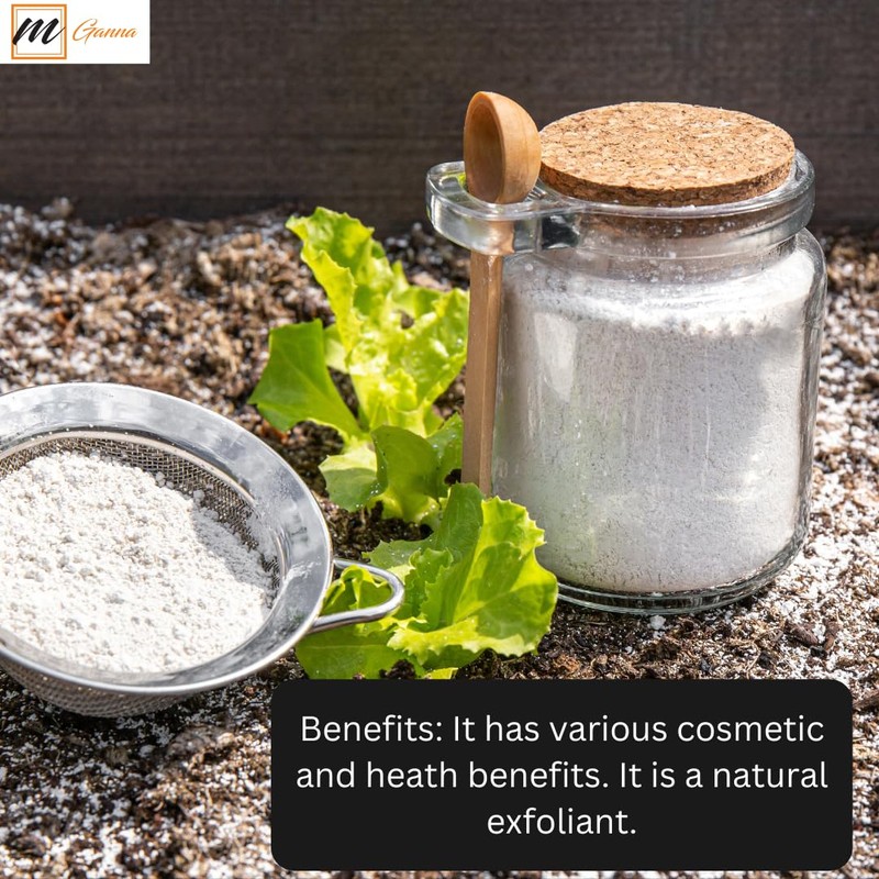 mGanna 100% Natural Diatomaceous Earth Powder for Skin Exfoliation Health