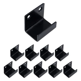 Coshar 10Pcs Tile Display Wall Hanger Thicken Stainless Steel Flat J Hook Hanger Billboard Hook Fastener - Black (Inner Width 25mm)
