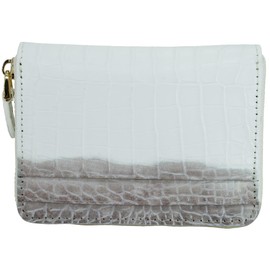 BlissLeather Italian Leather Croco Embossed Coin Case, Luxury Card Holder Included, Himalayan