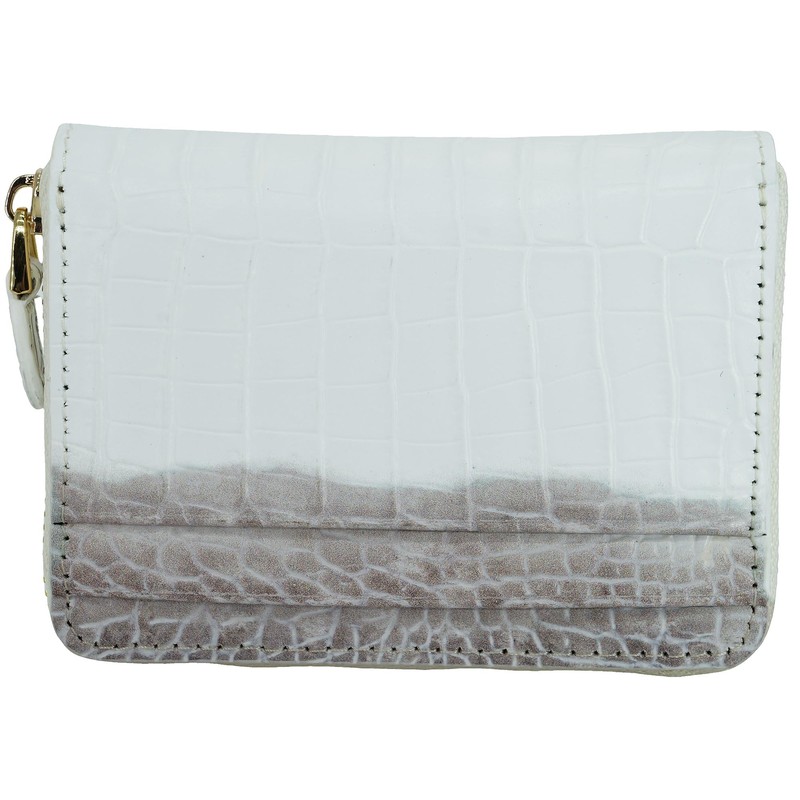 BlissLeather Italian Leather Croco Embossed Coin Case, Luxury Card Holder