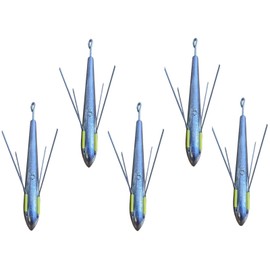 Grip Weight For Sea/Beach Fishing/gripper weights/Breakaway (5 Pack) 3oz 4oz 5oz 6oz 7oz 8oz 9oz (5oz x 5)