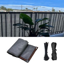 Abrotain Fence Privacy Screen Balcony Deck Fencing Cover 3'3"x9'9" 80% Shade Fabric Sun Shade Cloth Decorative Fence Covering Net Mesh Shield with Grommet for Outdoor Garden Backyard Porch Patio Yard