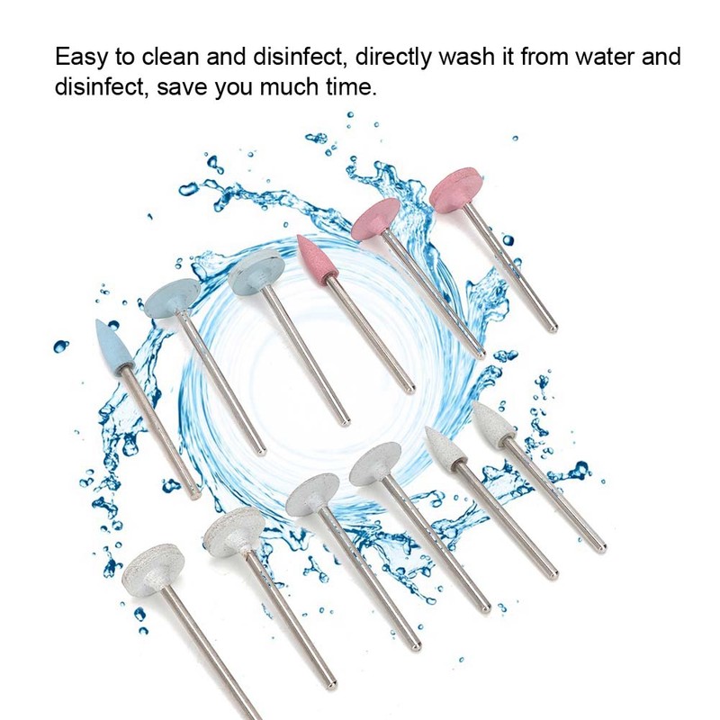 12Pcs/Set Dental Polisher Drill Grinding Head Kit Porcelain Teeth Tool