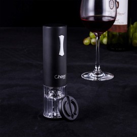 Cheer Electric Wine Opener with USB Rechargeable Lithium battery with Foil Cut: Black 7717-1795-02