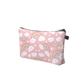 Aiphamy Cute Travel Makeup Bag Cosmetic Bag Small Pouch Gift for Women (Cloud Rainbow)