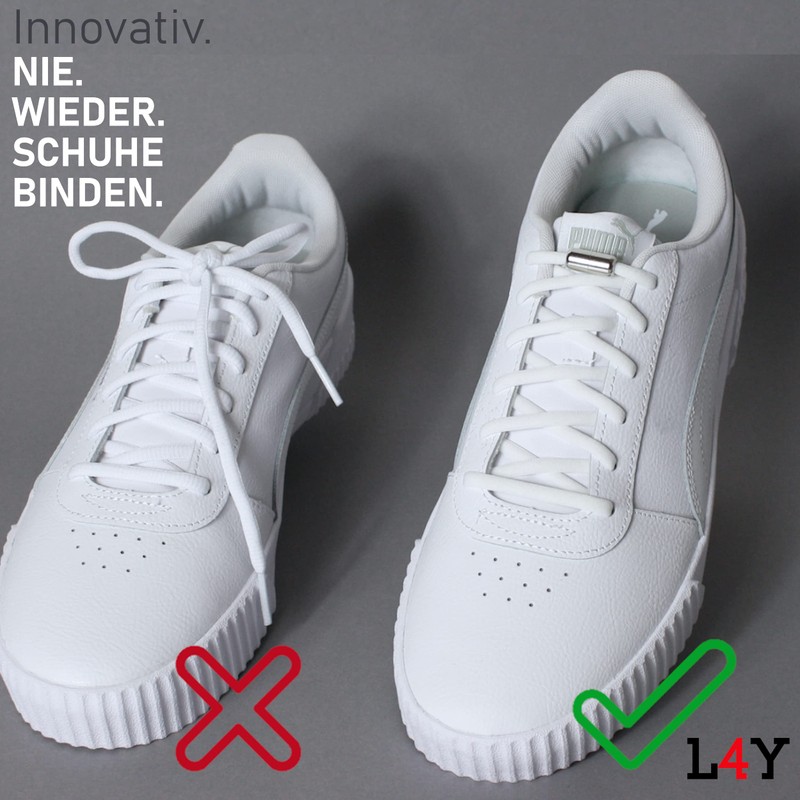 Run out sports Elastic Laces With Metal Fastener, No Bow,