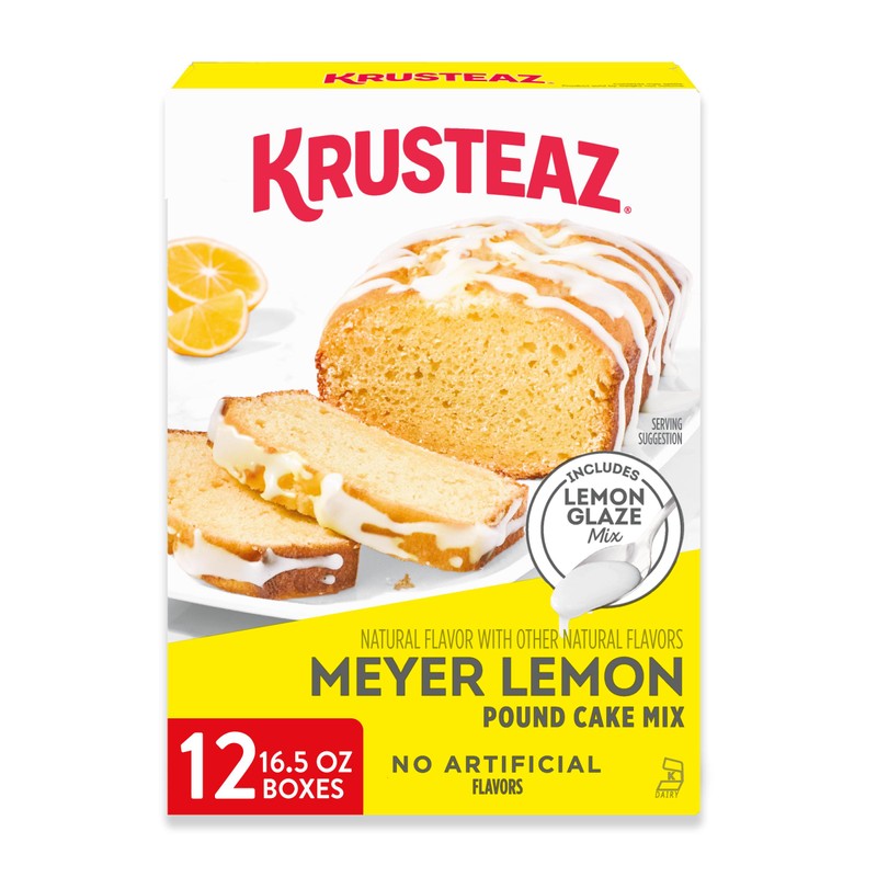 Krusteaz Meyer Lemon Pound Cake and Glaze Mix, 16.5 oz