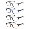 AIKLLY 4 Pack Reading Glasses Blue Light Blocking for Men,Rectangular