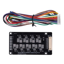 Active Equalizer Balancer 10S Battery Equalizer with Wiring Cable Inductive Battery Pack Balancer Board 2‑4.5V Equalization Module 1.2A
