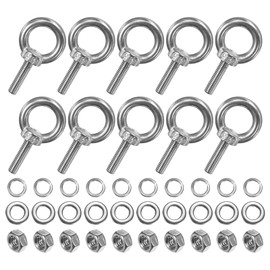 M METERXITY 10-Sets Stainless Eyebolt M5x19mm Shoulder Lifting Eye Bolt with Nuts Washers Male Screw Thread Ring Shoulder Eye Bolts Length 0.75 Inch for Suspending/Fastening