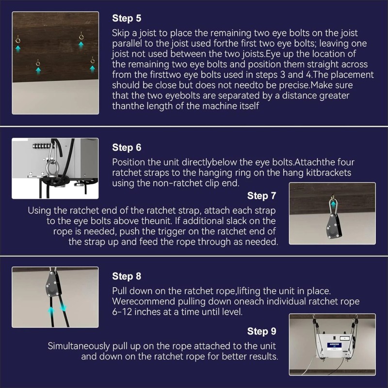 BaseAire Dehumidifier Hanging Kit for Crawl Space & Basement Dehumidifiers